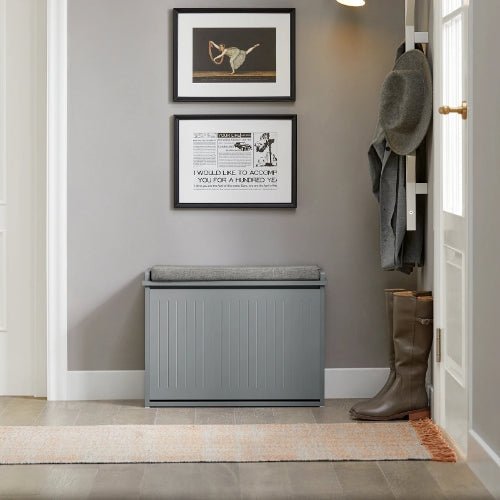 Banc rangement chaussures fermé gris