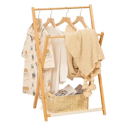 Portant à vêtements en bois de bambou