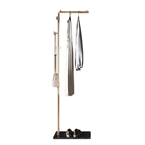 Porte-vêtements en forme L en fer et ardoise