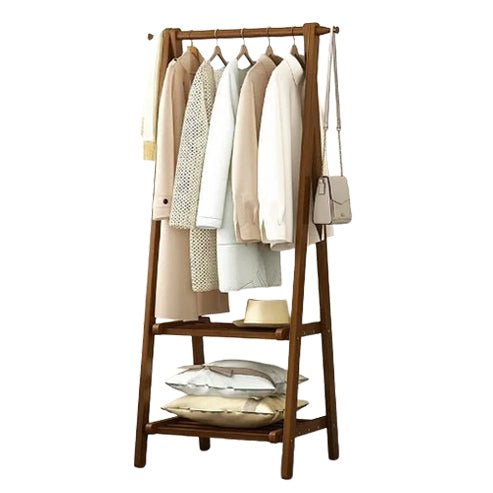 Portant à vêtements pliable en bois de bambou