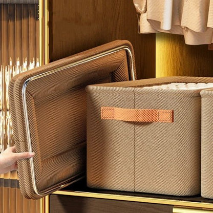 boite-de-rangement-tissu--kaki-pliable