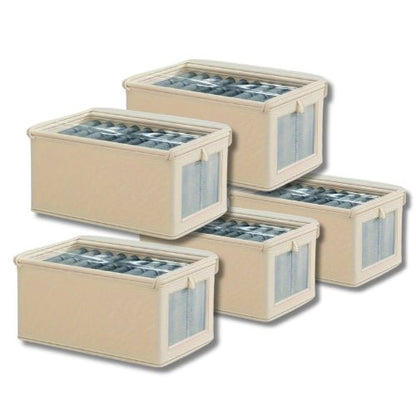 boite-de-rangement-vetement-blanche-lot-de-cinq