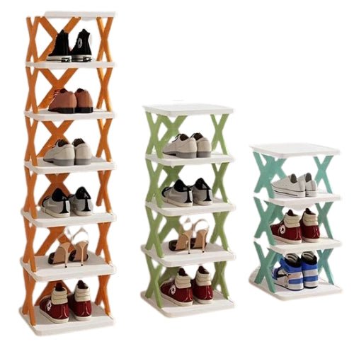 etagere-a-chaussures-forme-x-multicolore