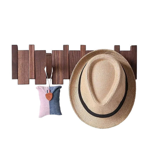 Porte-manteau mural en bois massif