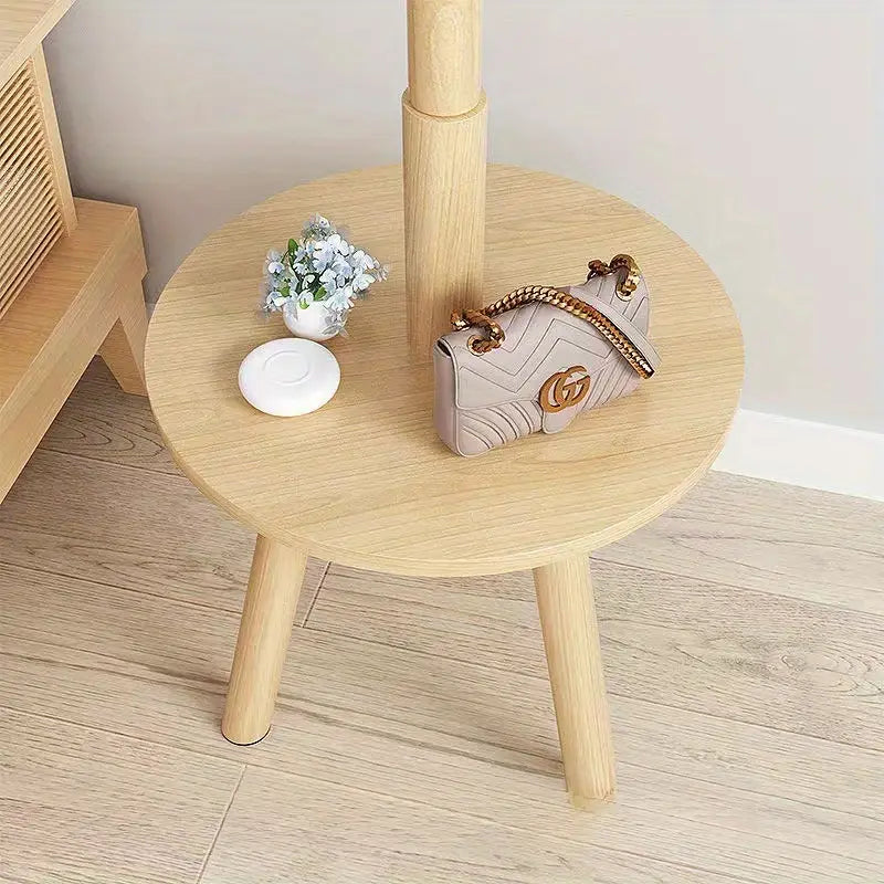 porte manteau bois avec table de rangement