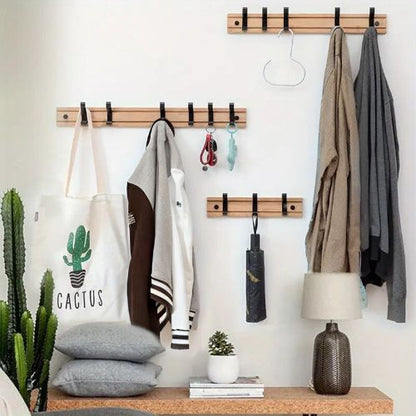 porte manteau en bois crochets coulissants