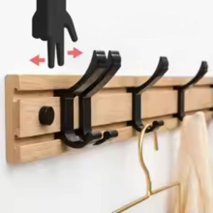 porte manteau en bois crochets deplaçables