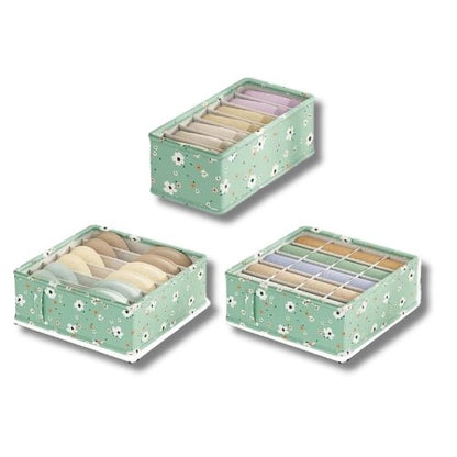 rangement-sous-vetement-chaussettes-soutien-gorge-vert-avec-compartiments